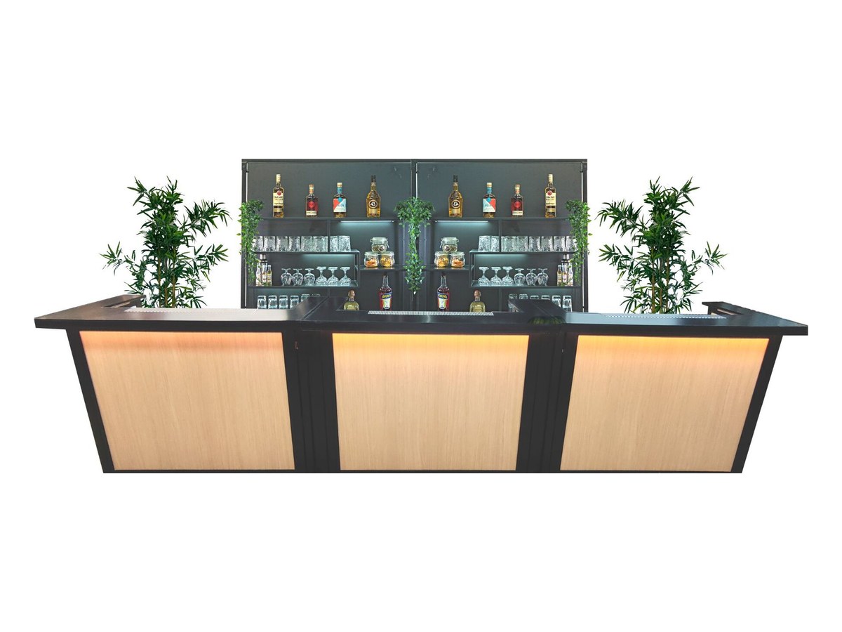 Triple Bar Wood + Backbar & Plants