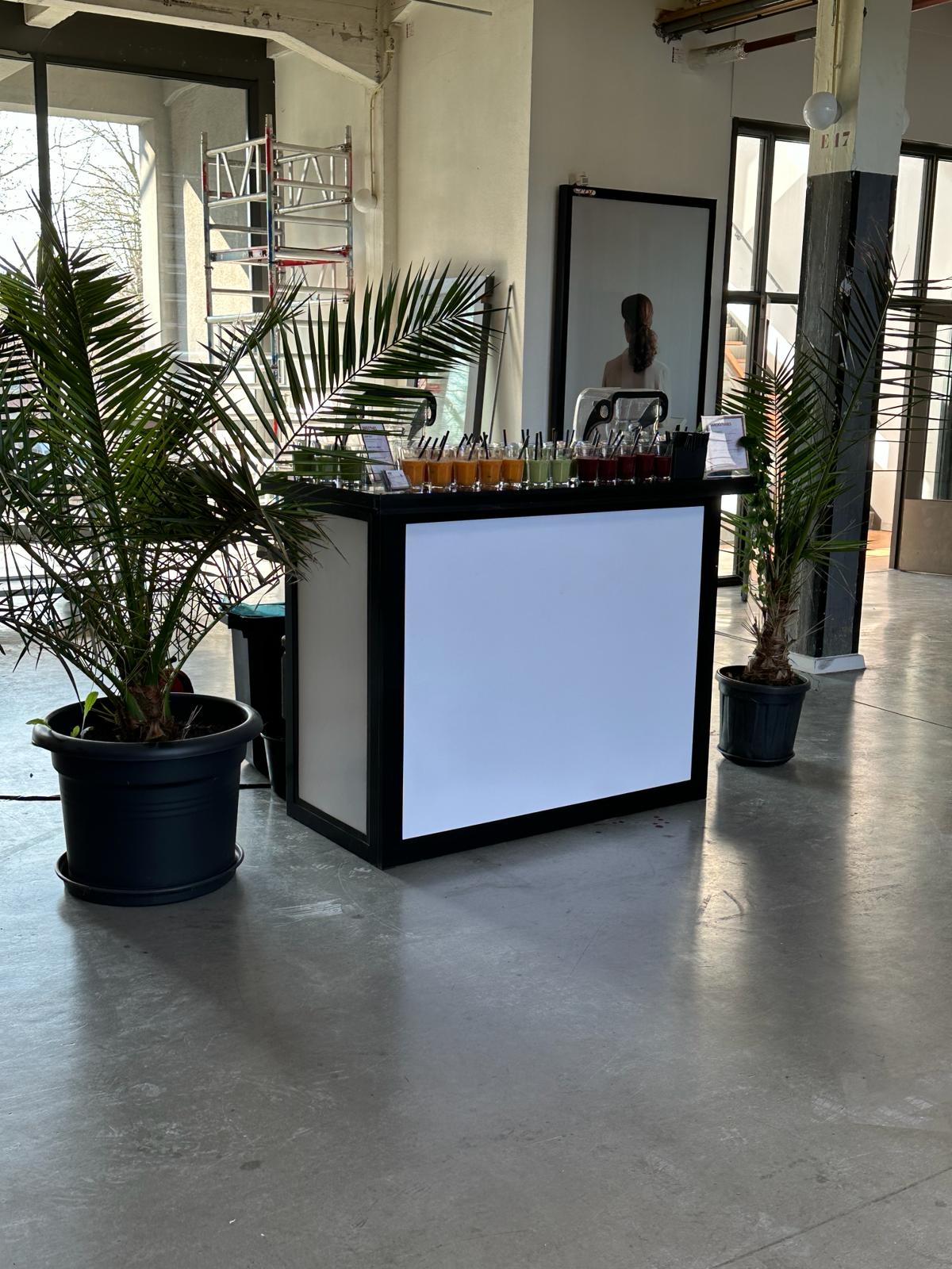 Witte smoothiebar opstelling